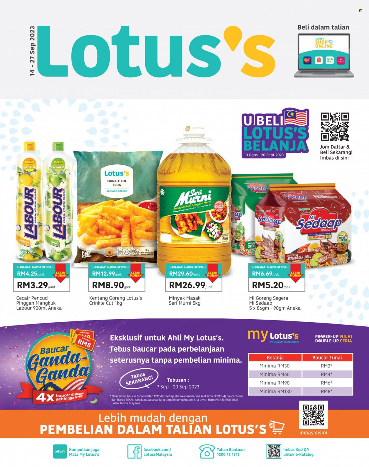 Iklan Lotus's - 14.09.2023 - 27.09.2023 - Produk jualan - bit, epal, kentang, mangkuk. Halaman 1.