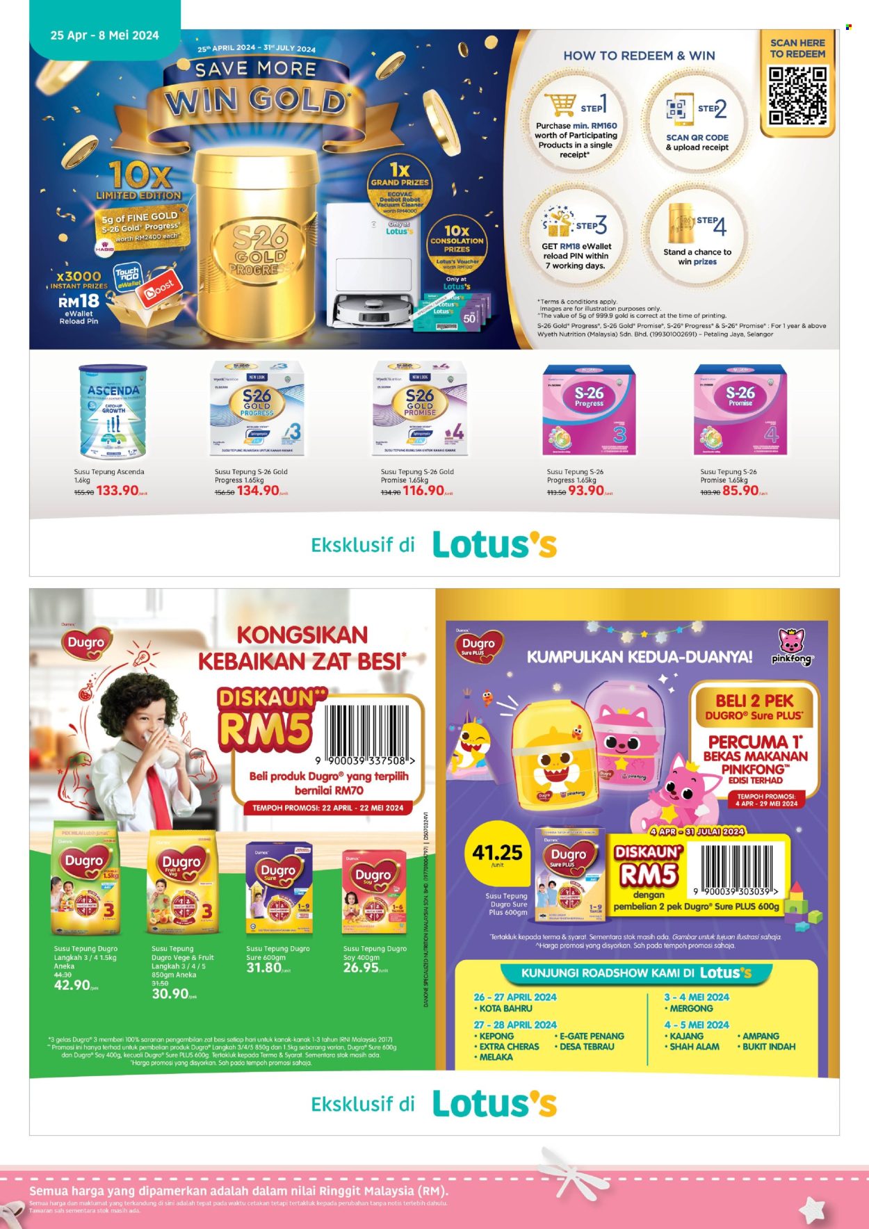 thumbnail - Iklan Lotus's - 25.04.2024 - 08.05.2024 - Produk jualan - bekas makanan, gelas, susu, susu tepung. Halaman 8.